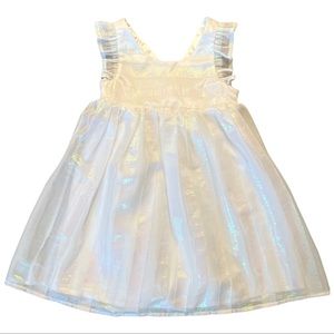 3 FOR $30 - Cat and Jack White Iridescent Striped Dress - VGUC